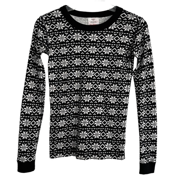 Hanna Andersson pajamas Top Children's Size 12 Organic Cotton Snug Fit Snowflake - Picture 11 of 13